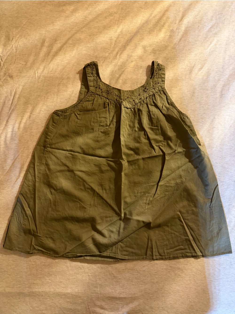 GAP Olive Green Kids 100% cotton tunic top with beaded accents